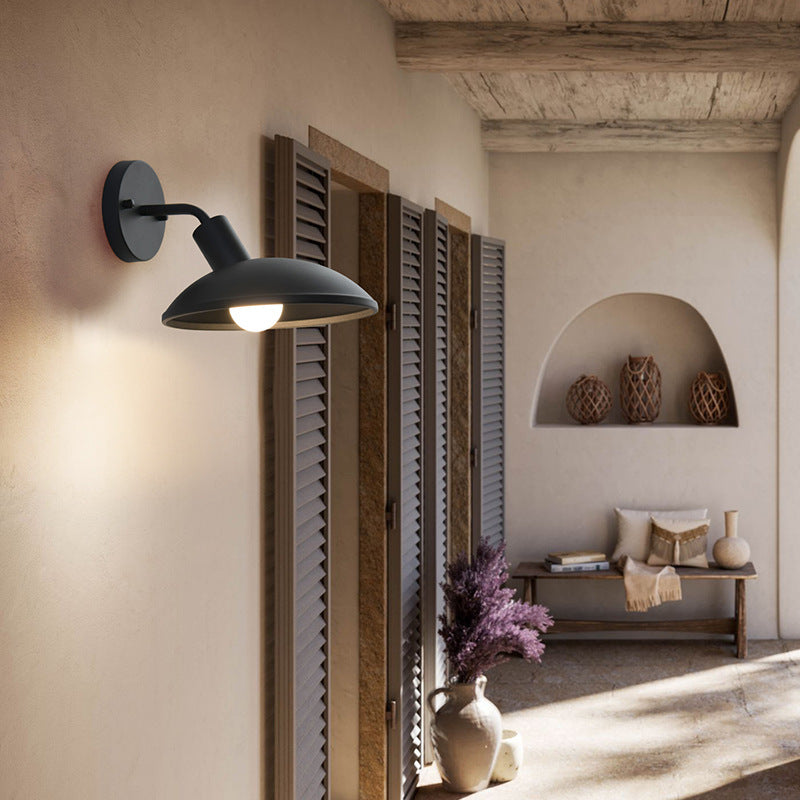 Minimalist Waterproof Round Iron 1-Light Wall Sconce Lamp