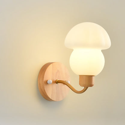 Scandinavian Shade Wooden Frame 1-Light Wall Sconce Lamp
