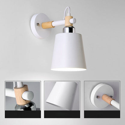 Scandinavian Wooden Iron 1-Light Wall Sconce Lamp
