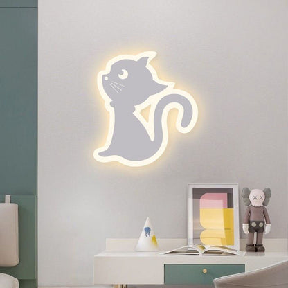 Creative Acrylic Cat Design Iron LED Wall Sconce Lamp