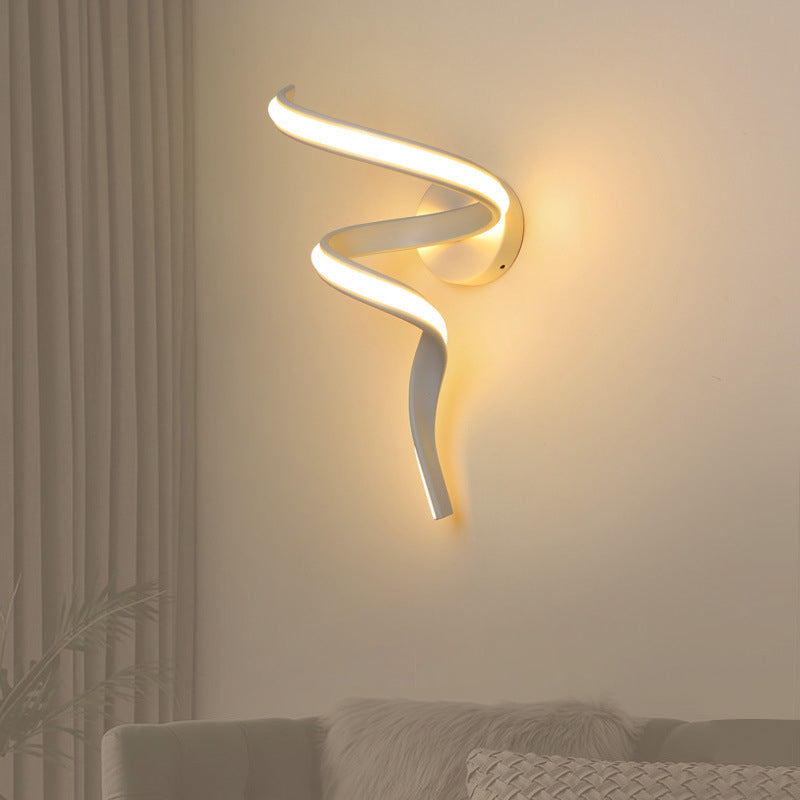 Spiral Iron Aluminium Silicone LED Wall Sconce Lamp