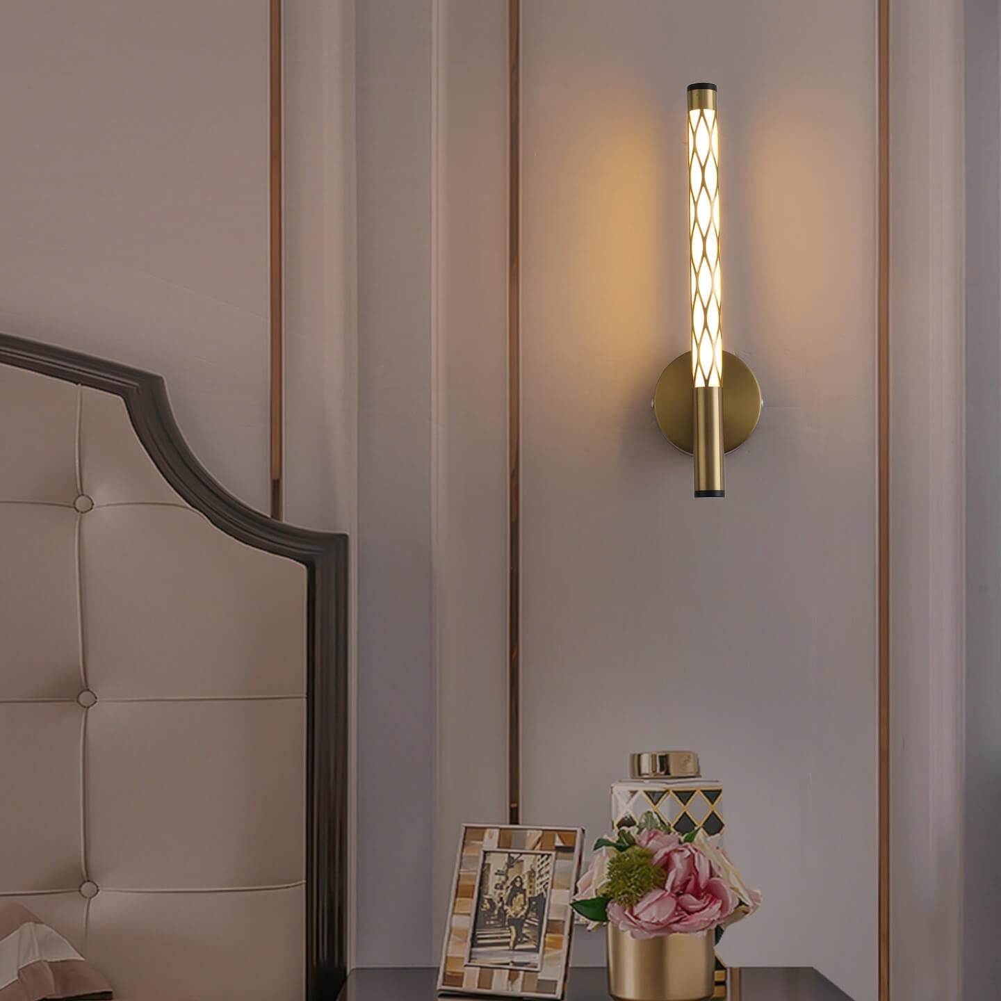 Minimalist Cylindrical Hollow Iron PC LED Wall Sconce Lamp