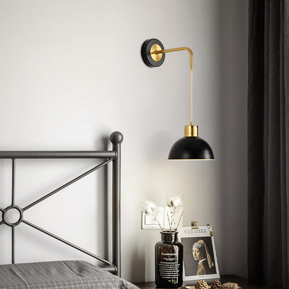 Half Circle Pendant Wire Iron 1-Light Wall Sconce Lamp