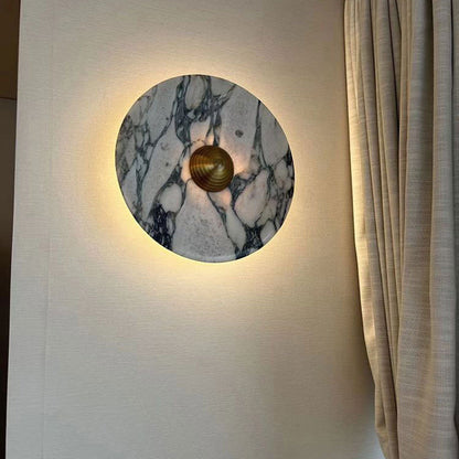 Scandinavian Round Metal Marble LED Wall Sconce Lamp