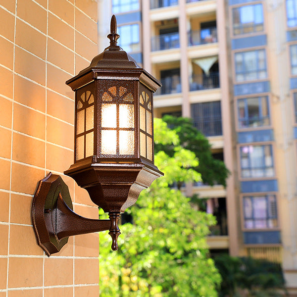 Aluminum Design Glass 1-Light Waterproof Wall Sconce Lamp