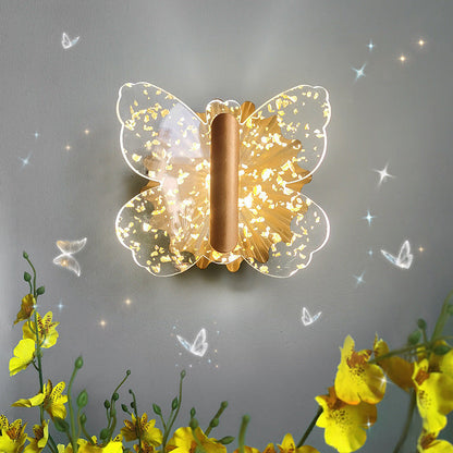Luxury Hardware Acrylic Butterfly LED Wall Sconce Lamp