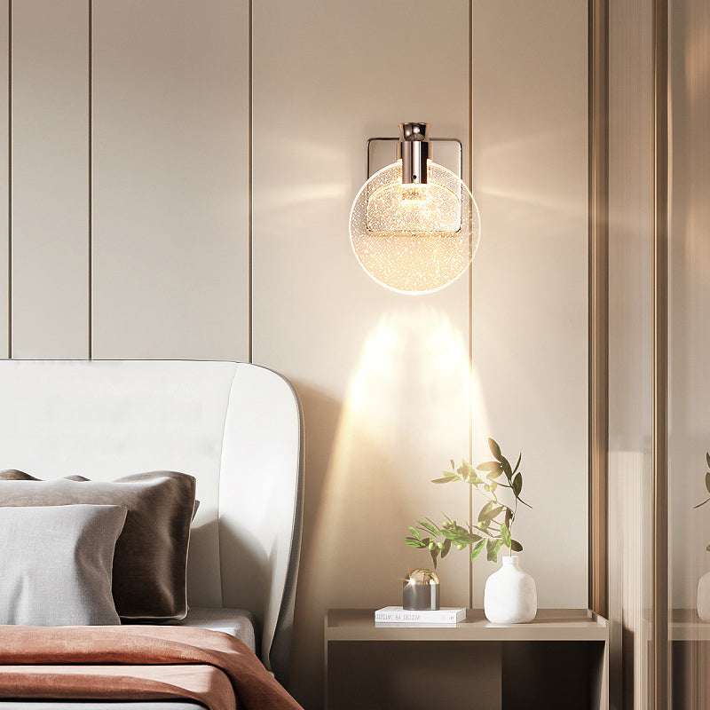 Scandinavian Crystal Round LED Wall Sconce Lamp