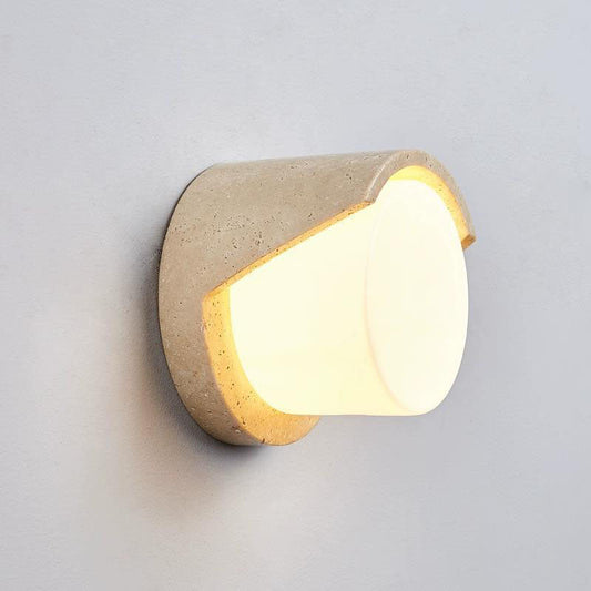 Japanese Beige Travertine 1-Light Wall Sconce Lamp