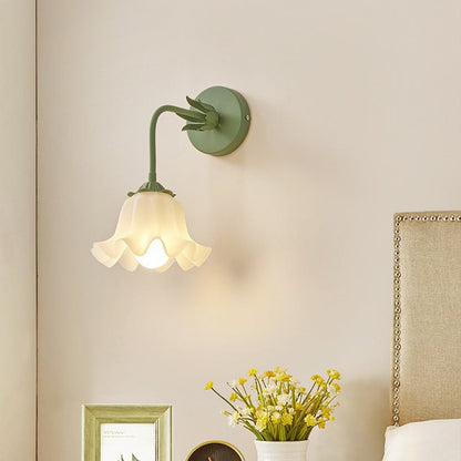 Acrylic Bell Orchid Flower Shade 1-Light Wall Sconce Lamp
