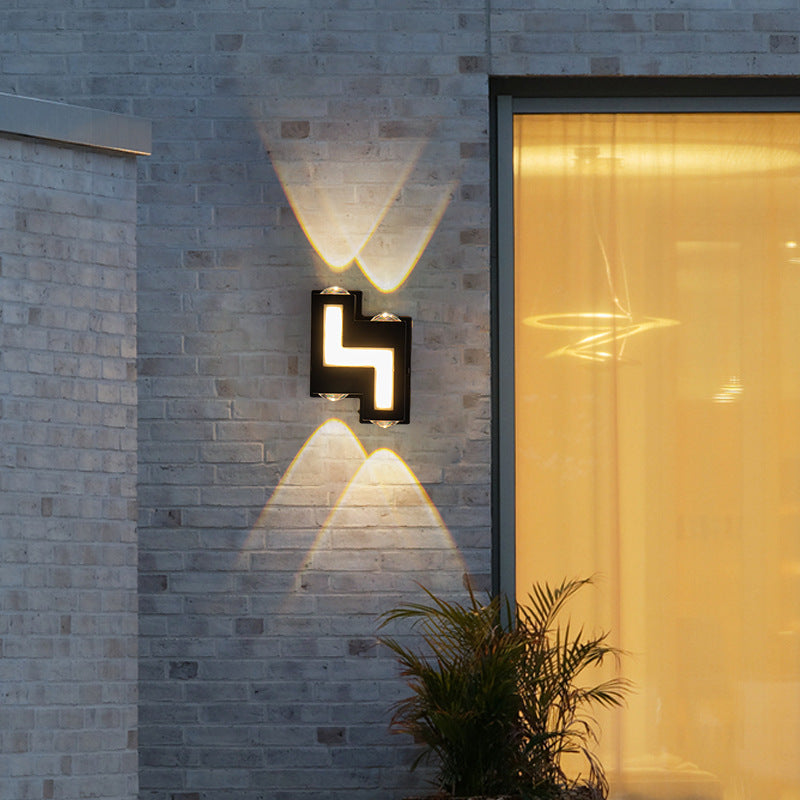 Square Luminous Outdoor Waterproof LED Wall Sconce Lamp