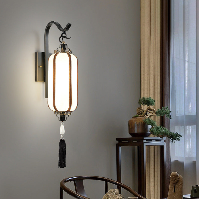 Chinese Copper Lantern Design 1-Light Wall Sconce Lamp