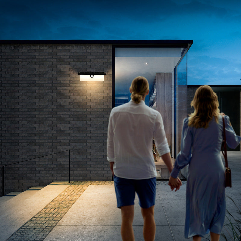 Solar Rectangle PC ABS LED Outdoor Wall Sconce Lamp