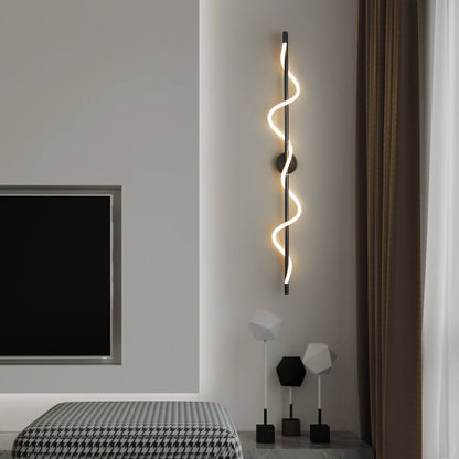 Copper-Plated Curve Long Bar Copper LED Wall Sconce Lamp