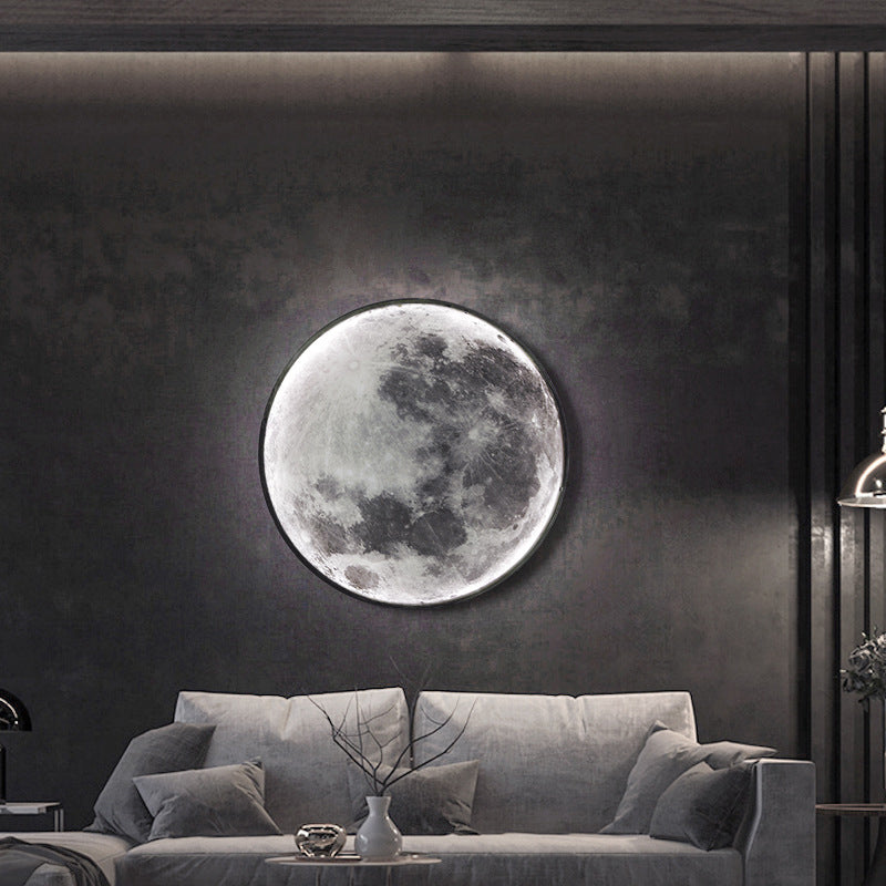 Creative Round Moon Aluminum Acrylic LED Wall Sconce Lamp