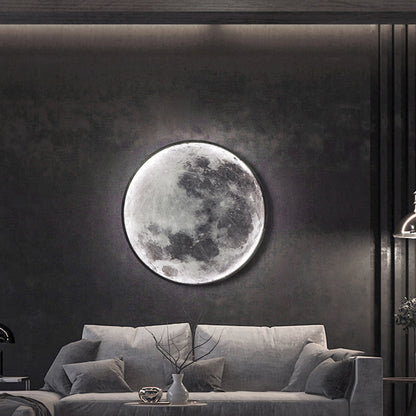 Creative Round Moon Aluminum Acrylic LED Wall Sconce Lamp