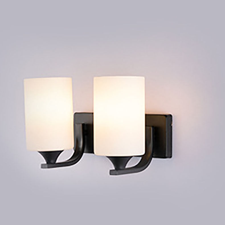 Simplicity Cylinder Iron Glass 1/2 Light Wall Sconce Lamp
