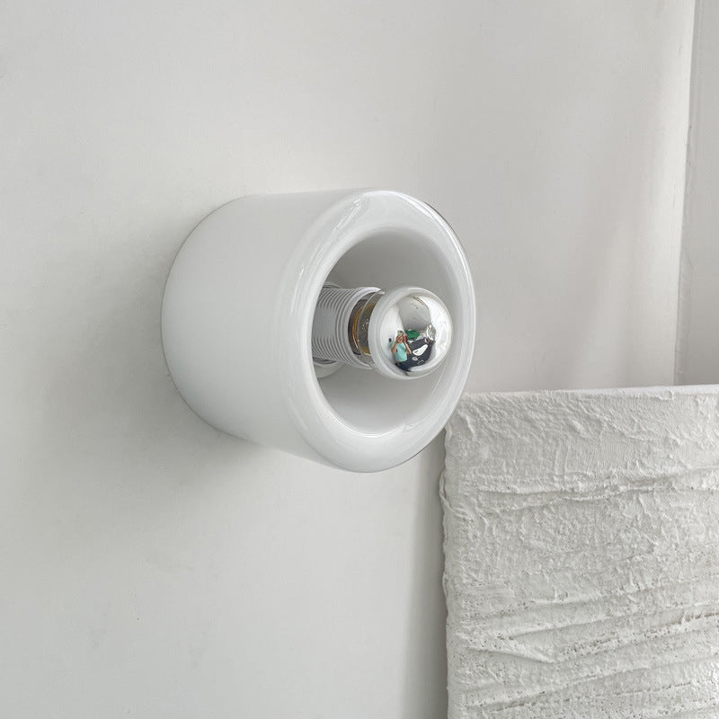 Simplicity Cylinder Iron Glass 1-Light Wall Sconce Lamp
