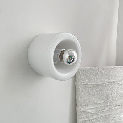 Simplicity Cylinder Iron Glass 1-Light Wall Sconce Lamp