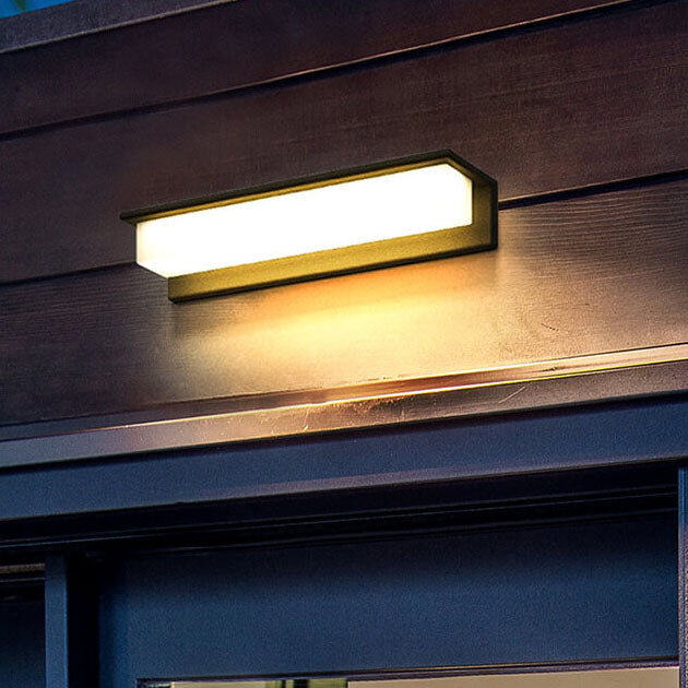 Solar Rectangular Aluminum PC Outdoor LED Wall Sconce Lamp