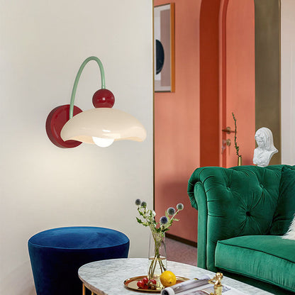 Disc Spherical Iron Glass 1-Light Wall Sconce Lamp
