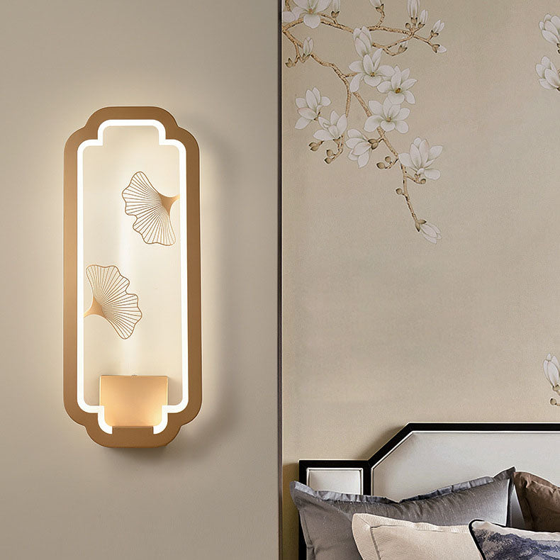Chinese Lotus Leaf Iron Acrylic LED Wall Sconce Lamp