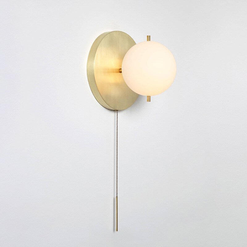 Light Luxury Copper Glass Ball 1-Light Wall Sconce Lamp