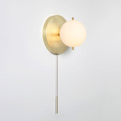 Light Luxury Copper Glass Ball 1-Light Wall Sconce Lamp
