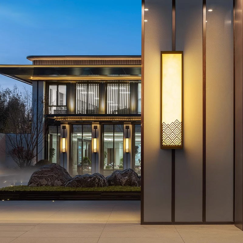 Chinese Imitation Marble Cubic LED Outdoor Wall Sconce Lamp
