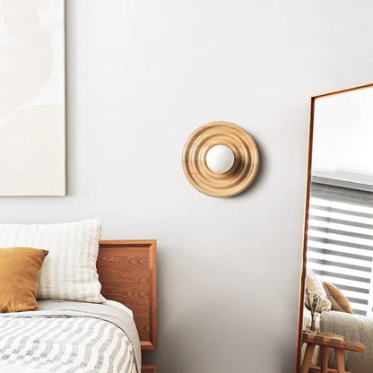 Japanese Ring Glass Ball Shade 1-Light Wall Sconce Lamp
