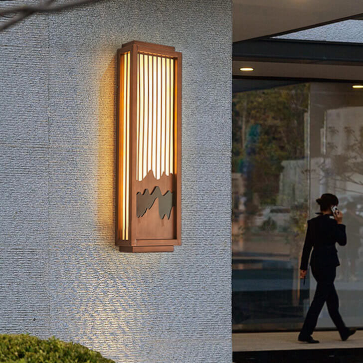 Chinese Steel Outdoor Waterproof 1-Light Wall Sconce Lamp