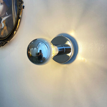 Electroplated Iron Spherical Glass 1-Light Wall Sconce Lamp
