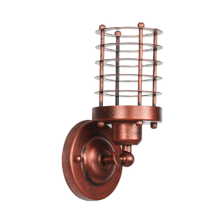 Industrial Cylinder Iron 1-Light Wall Sconce Lamp