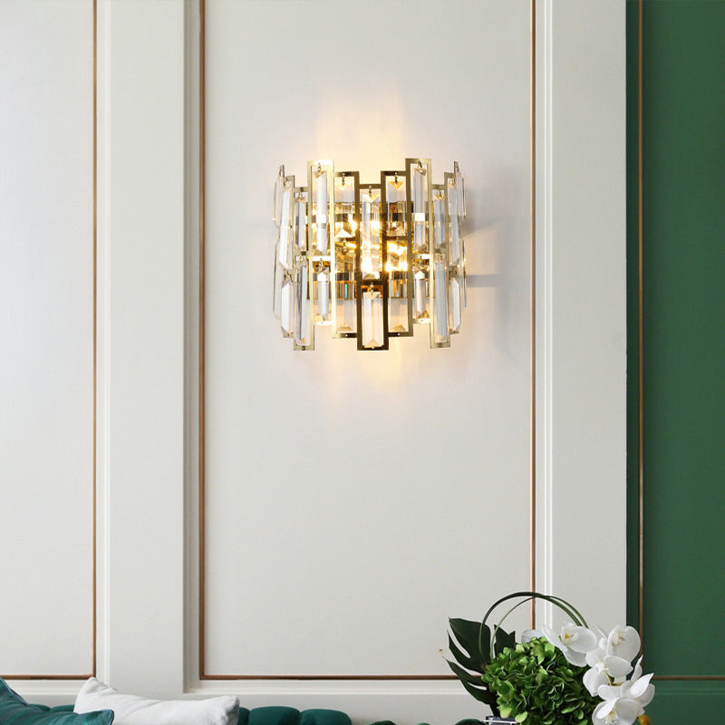 Stainless Multiple Rectangular 1/2 Light Wall Sconce Lamp