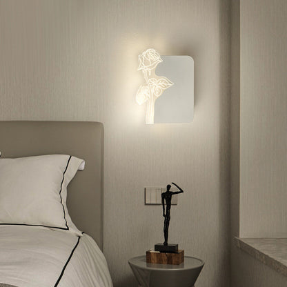 Art Deco Acrylic Rose Flower Shade LED Wall Sconce Lamp