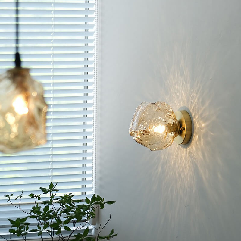 Scandinavian Shape Hardware Glass 1-LIight Wall Sconce Lamp