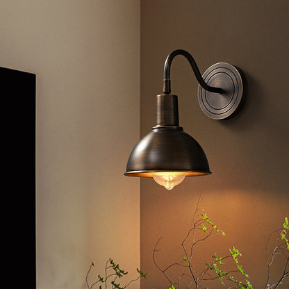 Full Copper Semicircle Shade 1-Light Wall Sconce Lamp