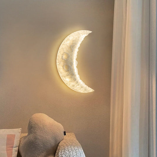 Creative Moon Carving Resin LED Wall Sconce Lamp