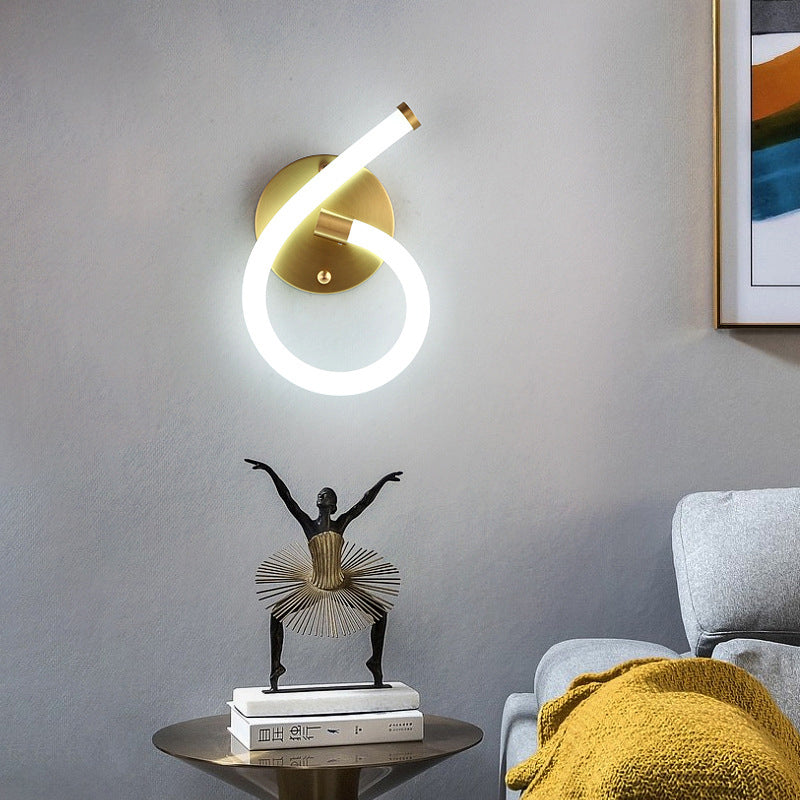 Brass Oval Figure Six Eight Letter LED Wall Sconce Lamp