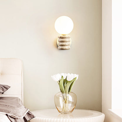 Cream Style Creative Glass Sphere 1-Light Wall Sconce Lamp