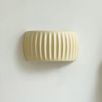 Cream Resin Semi-circular Shade 2-Light Wall Sconce Lamp