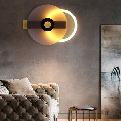 Creative Iron Acrylic Round Disc LED Wall Sconce Lamp