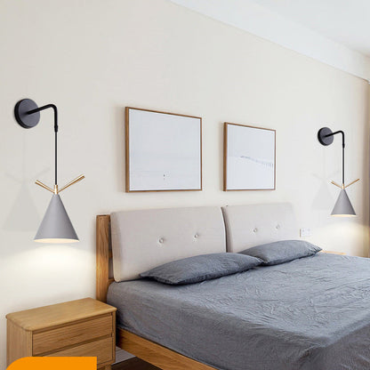 Contemporary Nordic Iron Conic 1-Light Wall Sconce Lamp