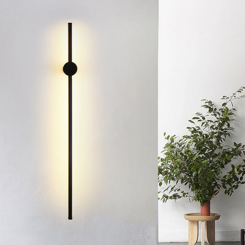 Minimalist Long Aluminum Iron Silicone LED Wall Sconce Lamp