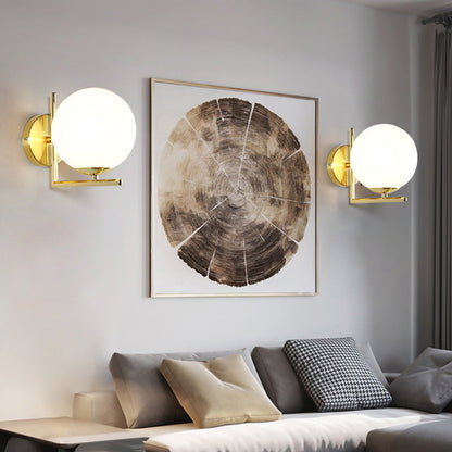 Nordic Metal Glass Ball 1-Light Wall Sconce Lamp