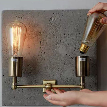 Scandinavian Iron Cement Plaster 2-Light Wall Sconce Lamp