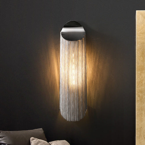 Cylinder Tassel Hardware Plating 1-Light Wall Sconce Lamp