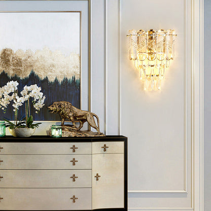 Brilliant Crystal Stack Iron 2-Light Wall Sconce Lamp