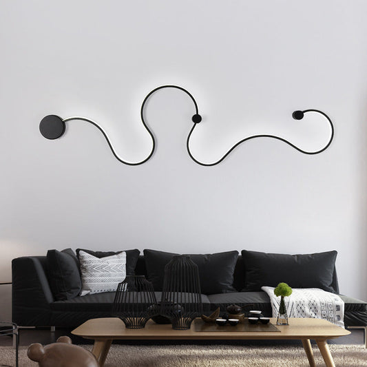 Nordic Aluminum Silicone Lines LED Wall Sconce Lamp
