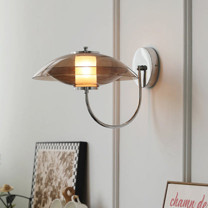 Scandinavian Oval Hardware Glass 1-Light Wall Sconce Lamp