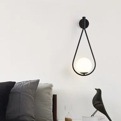Teardrop Round Ball Iron Glass 1-Light Wall Sconce Lamp